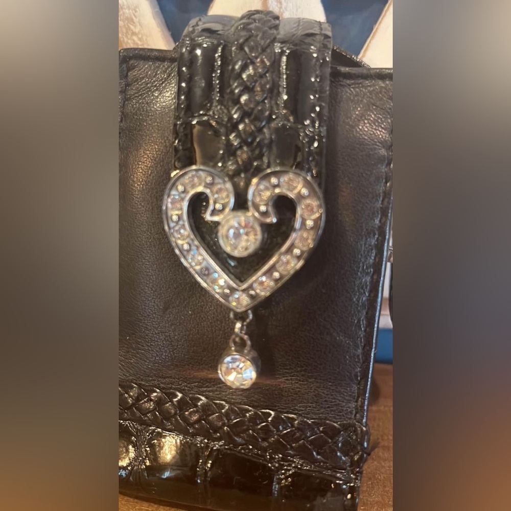 Vintage Brighton Small Bag w/ Rhinestone Heart & Strap - Picture 9 of 11